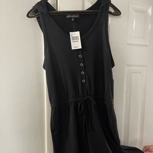 Blach Hooded Romper with pockets